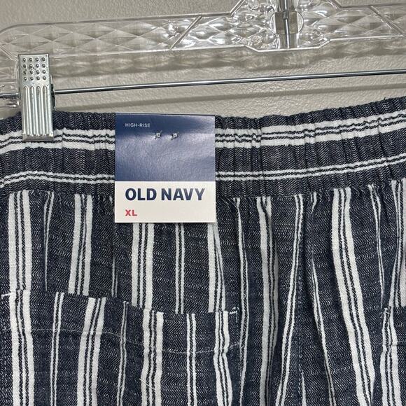 NWT Old Navy High Waisted Striped Wide Leg Linen Cotton Pants - Size XL - Picture 6 of 9